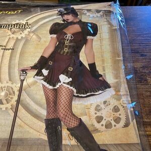 Steampunk Costume Dress with Accessories Size 6-8
